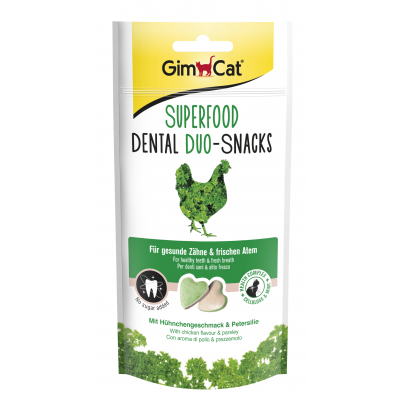 GimCat Superfood Dental Duo - Snacks mit Hühnchengeschmack und Petersilie, 40 g