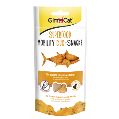GimCat Superfood Mobility Duo - Snacks mit Thunfischgeschmack und Kürbis, 40 g
