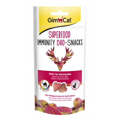 GimCat Superfood Immunity Duo - Snacks mit Wildgeschmack und Kaktusfeige, 40 g
