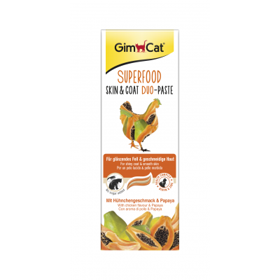 GimCat Superfood Skin&Coat Duo - Paste mit Hühnchengeschmack und Papaya, 50 g