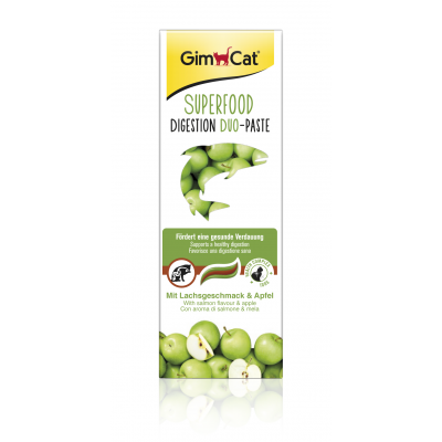 GimCat Superfood Digestion Duo - Paste mit Lachsgeschmack und Apfel, 50 g