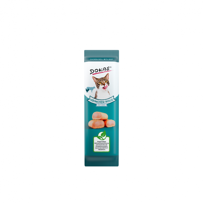 Dokas Cat Snack Hühnchen - Rolle mit Rind 10g