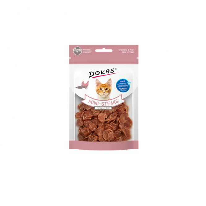 Dokas Cat Snack Mini - Steaks Huhn + Fisch 25g