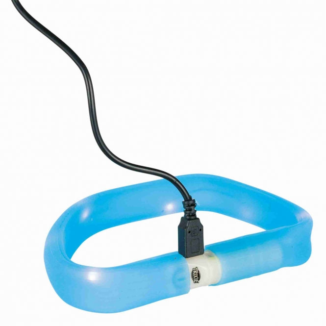 Trixie Flash Leuchtband USB - extra breit - blau